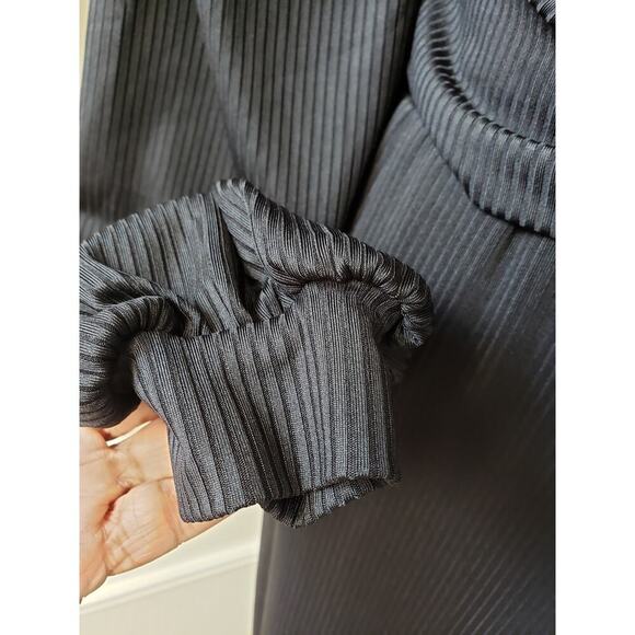 Forever 21 2 Piece Top & Pants Womens Size OX Black Knit Long Sleeve Drawstring - Picture 10 of 15